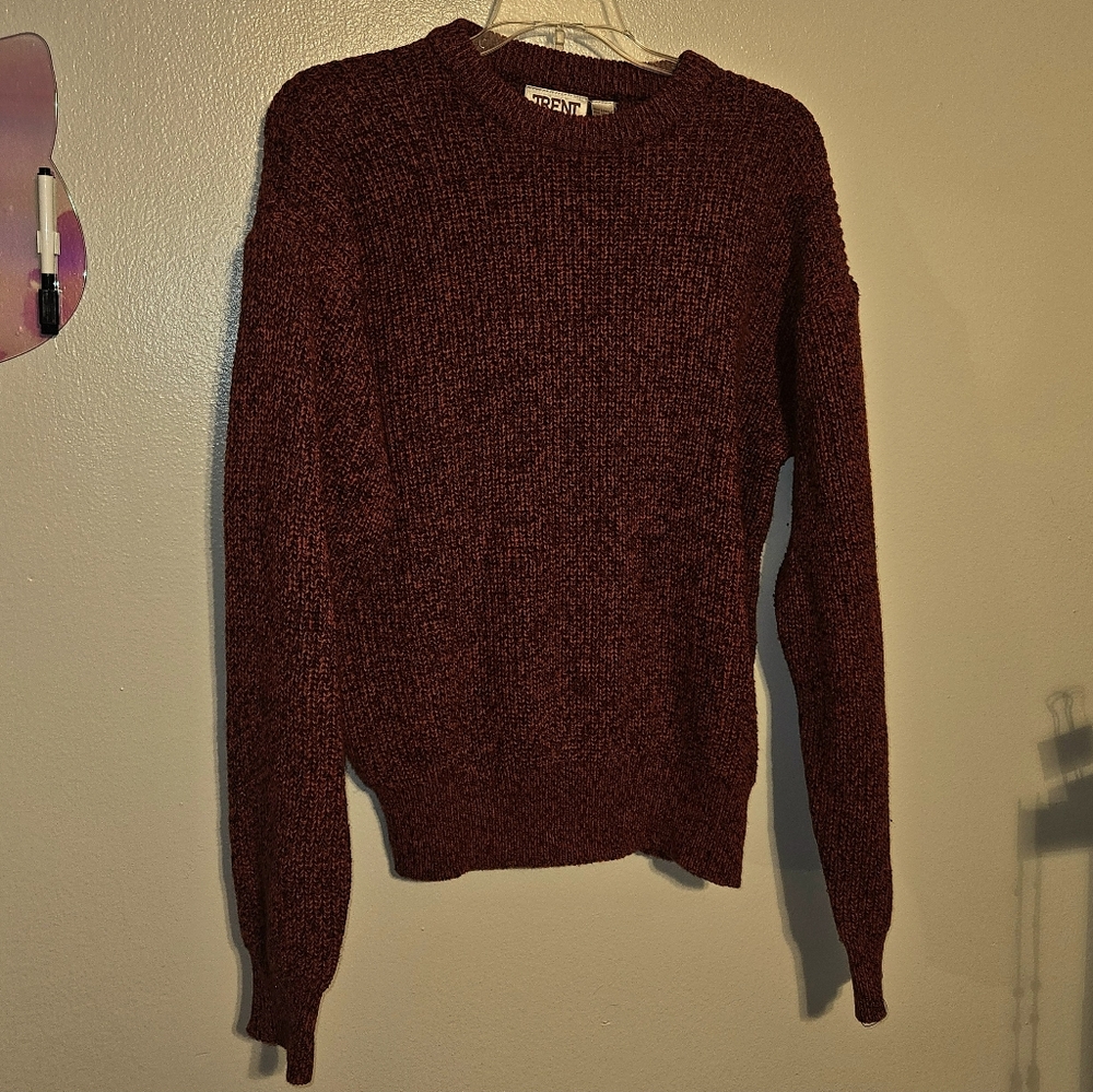 Vintage Trent Red Chunky Sweater Crew Neck Womens Made In Korea Size L